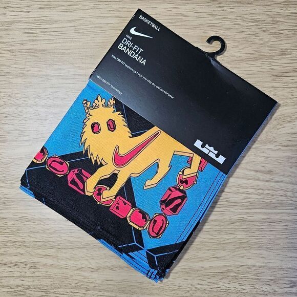 Nike LeBron James Dri-Fit Bandana Royal Lion Logo Unisex Blue Gold Red Black New - Picture 3 of 12
